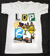 เสื้อยืดคอวีพร้อมสกรีนลายแหล่งท่องเที่ยว ลายลพบุรี